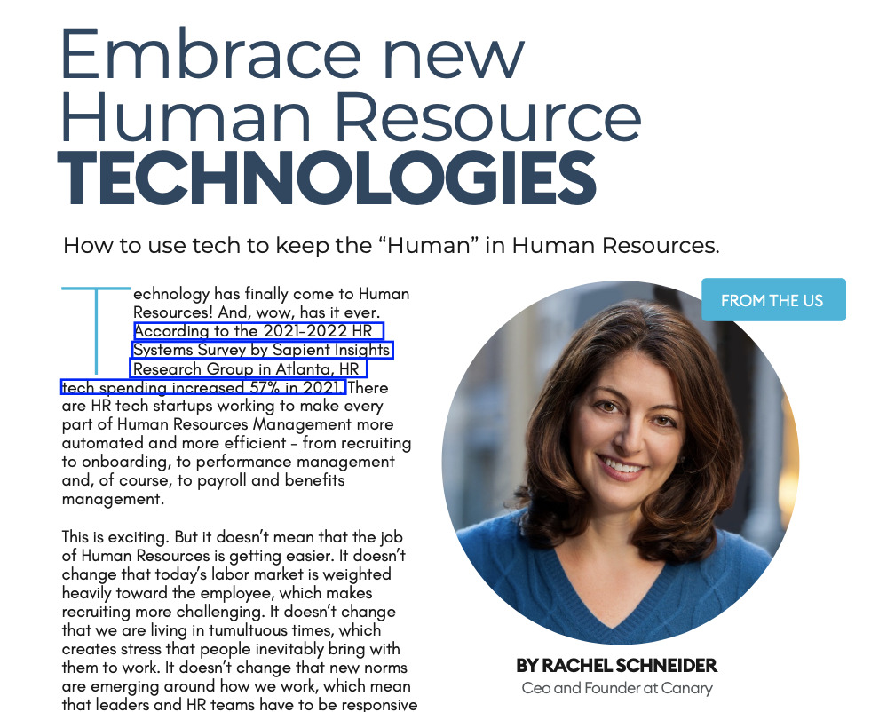 Rachel Schneider for HR Future: How to use tech to keep the “Human” in Human Resources.